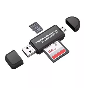 Micro USB OTG To USB 2.0 Adapter; SD/Micro SD Card Reader With Standard USB - Picture 1 of 8