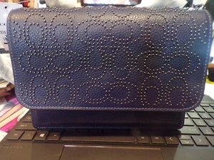 NUEVO BOLSO BANDOLERA COACH Signature True azul marino riv transparente cx260 b754 - Imagen 1 de 14