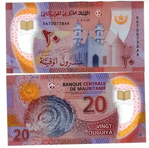Mauritanie Mauritania Billet 20 Ouguiya 2020 (2021) Polymer New Nouveau Unc NEUF - Foto 1 di 1