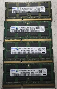 LOT OF 4 - Samsung 4Gb 2Rx8 DDR3 PC3-10600S M471B5273DH0-CH9 Laptop Memory - Picture 1 of 1