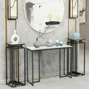 Abstract Landscape Pattern Console Table Hall Table Metal Accent Tables Entryway - Picture 1 of 18