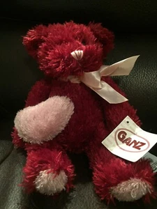 Ganz Red Valentine Bear Wilbur With Pink Heart - Picture 1 of 2