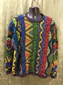Vintage 90s  Coogi Sweater genuine L Crew Pullover Australia Rapper Biggie vibe - Picture 1 of 12