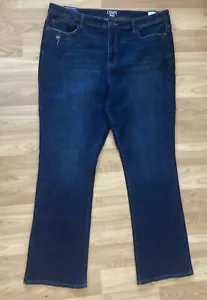 Chaps Women's Bootcut stretch Jeans, DARK Blue Wash, Size 16 INSEAM 31.5 - Picture 1 of 5