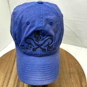 Salt Life Hat Cap Skull Fish Hooks Blue Adjustable Baseball Cap One Size