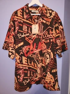 NWT Tommy Bahama Relax Short Sleeve 100% Silk Button Up Shirt - Men's Large - Picture 1 of 5