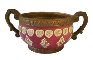 Rare Lefton/Japan Ceramic Handled Bowl w/Hearts and Stars 3" Tall Oriental - Picture 1 of 13