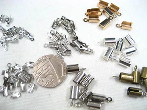 Kordelendspitzen Spule Crimp End Kappe Faltbar über Spitzen Halskette Kette Tail Extender - Bild 1 von 14