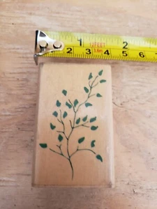 1992 Rubber Stampede branch with leaves plant tree bush rubber stamp - Picture 1 of 3