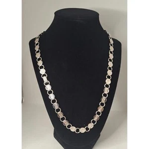 Collar redondo vintage MCM Sarah Coventry 22" tono plata para mujer joyería de moda - Imagen 1 de 5