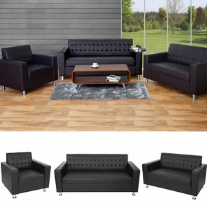 3-2-1 Sofagarnitur Kunda, Couch Loungesofa Kunstleder, Metall-Füße - Bild 1 von 11