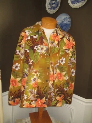 ALLISON DALEY womens SZ 18 multicolor FLORAL button front collared jacket - Image 1 of 4
