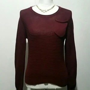 Bzzy Style ribbed knit maroon / burgundy sweater sz 20 unisex kids - Picture 1 of 5