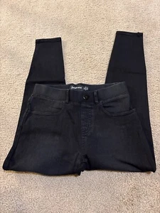 Betabrand Size S Skinny-Leg 4-Pocket Yoga Denim Pants Mid-Rise Black Dark Long - Picture 1 of 7
