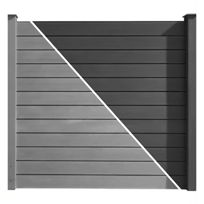 HORI Holzzaun Komplettset WPC Sichtschutzzaun inkl. Pfosten + Stahlkonsole - Tür - Bild 1 von 4