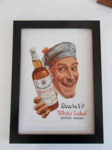 DEWAR'S WHISKY ESCOCÉS IMPRESIÓN PUBLICITARIA ORIGINAL ENMARCADA (1950) - Imagen 1 de 2