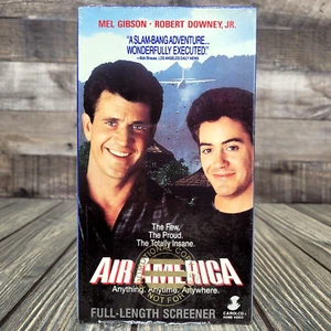 Promo Screener Air America (VHS, 1990) Mel Gibson Robert Downy Jr Excellent Rare - Picture 1 of 9
