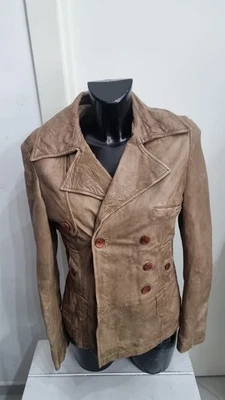 Jacke Mantel MILESTONE Frau Braunes Leder Größe M Cod. AN265 - Bild 1 von 4