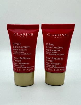 Clarins Super Restorative Rose Radiance Cream 15ml x 2 30ml Total All Skin Types - Image 1 of 3