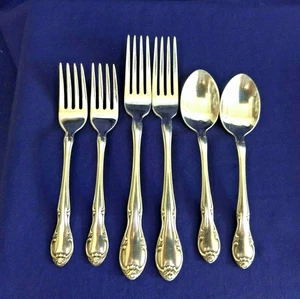 Gorham MUSETTE Forks Teaspoons Stainless Flatware LOT of 6 - Picture 1 of 5