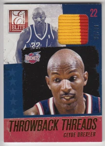 2013-14 Panini Elite Clyde Drexler Throwback Threads Gold Jersey Prime Patch /10 - Picture 1 of 2