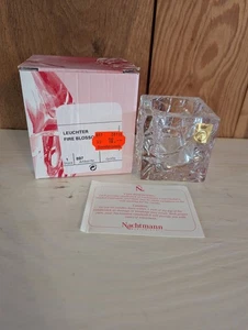 Nachtmann Cubo de Hielo Cristal Pesado Soporte Votivo Alemania Flor de Fuego Vela 897 - Imagen 1 de 14