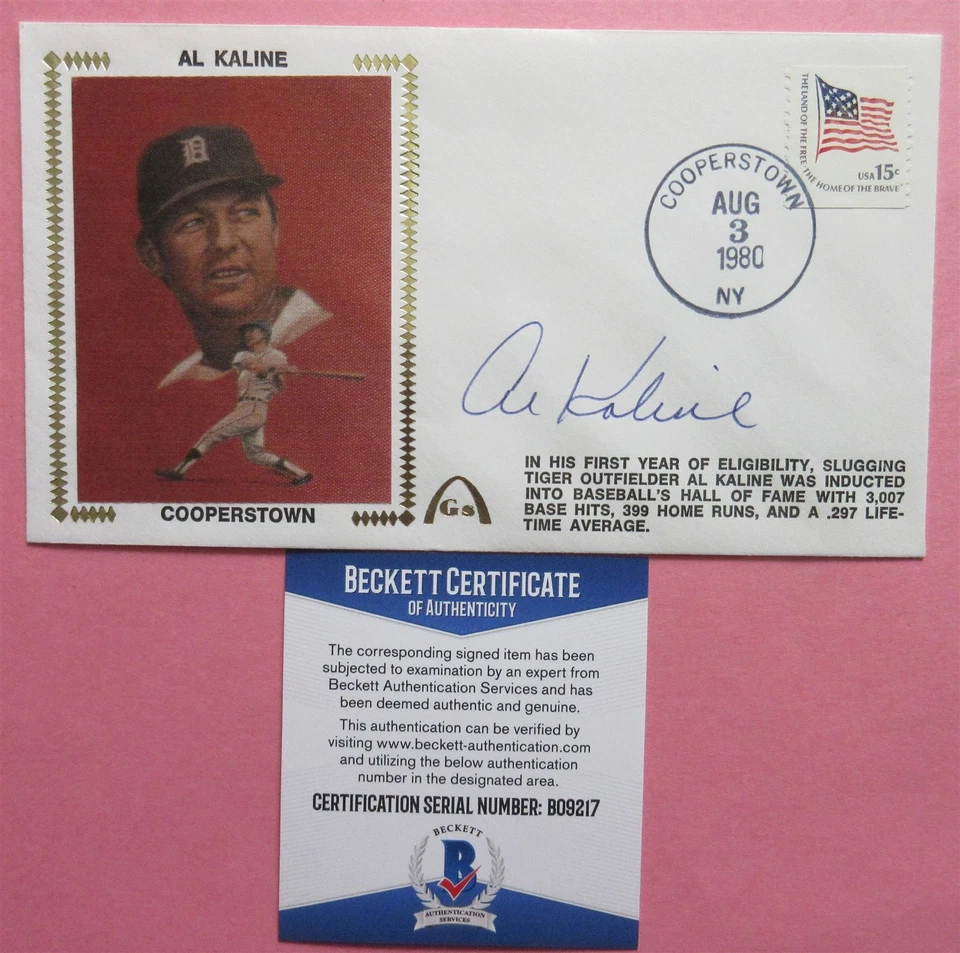 Подписанный кэш шлюза Al Kaline FDC — Beckett BAS - Изображение 1 из 1