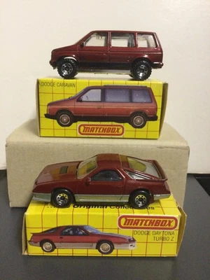 Lesney Matchbox Superfast Dodge MB28E-1 Daytona y MB64E-1 Caravana Chrysler Promo Foto 1 de 4
