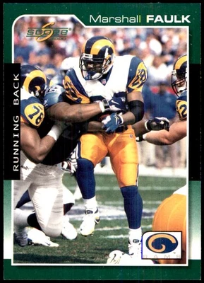 Marshall Faulk 2000 分数 #183 公羊队 NFL 阅读免费送货亲笔签名 Den — 第 1/2 张图片