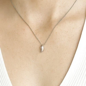 Tiffany & Co Vintage Elsa Peretti Silber Feder Anhänger Halskette - Bild 1 von 10