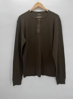 Arizona Jean Co 3 Botones Henley Para Hombres Pequeño Militar Oliva Manga Larga Nuevo con Etiqueta Foto 1 de 4