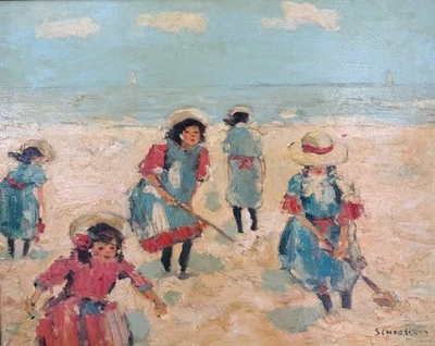 Jeux de plage- HSP signée Schouten ? - IMPRESSIONNISME - Photo 1/4