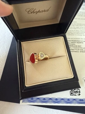 Chopard Ring Happy Hearts rot Gr. 53 Fullset original Diamant - Bild 1 von 4