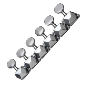 Golden Age Economy Covered Gear 6-In-Line Tuners, Chrome - Picture 1 of 3