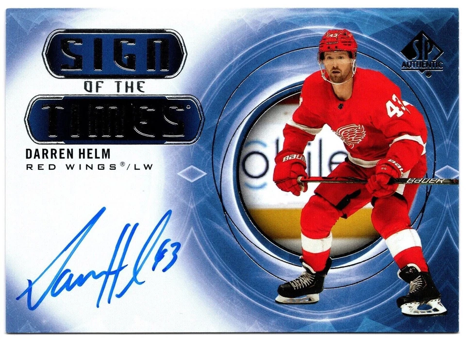 2020-21 Upper Deck SP Authentic Sign Of The Times DARREN HELM SOTT-HE Wings Auto - Image 1 of 1