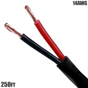 250FT 14 Gauge Speaker Wire Cable Home Audio 2 Conductor Pure Copper CL2 Black - Picture 1 of 1