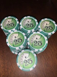 57 ct Green $25 Twenty Five Dollars "Yin Yang" Series 11.5 Grams Poker Chips - Picture 1 of 2