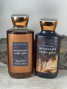NEU! 2-teiliges Bath & Body Works MIDNIGHT AMBER GLOW Duschgel und Lotion Set - Bild 1 von 1