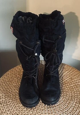 Hunter Summit Amazonas Botas de Cuero Negras con Cordones Invierno Botas de Nieve para Mujer 9 Foto 1 de 4