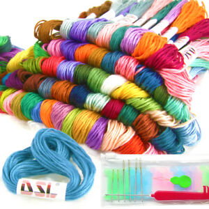 120 X Skein Coloured Embroidery Thread Cotton Cross Stitch Braiding Craft Sewing