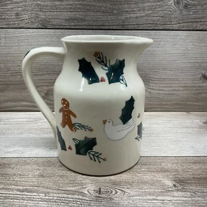 Collectible Hartstone Christmas Gingerbread Holiday Holly Pitcher Nice! - Picture 1 of 8