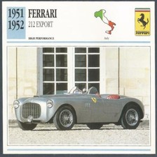 EDITO-SERVICE S A 1991 CLASSIC CARS-1951-1952-FERRARI 212 EXPORT