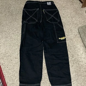 HOMEBOY X-TRA Work Fabric Black Denim-Hose Baggy-Jeans Loose-Fit 26X28 - Picture 1 of 11