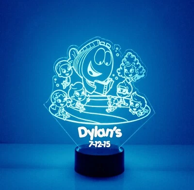Bubble Guppies, Personalizado GRATIS, Lámpara de Luz Nocturna LED + Control Remoto, Lámpara de Habitación Infantil Foto 1 de 4