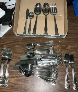 45 STCK. (8 Einstellungen) Hampton Silversmiths glänzend 18/10 Edelstahl Besteck neuwertig! - Bild 1 von 9