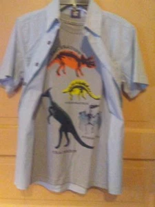 Route 66 Boys' Graphic T-Shirt & Button-Down Dress Shirt, set Ocean or Dinosaur - Picture 1 of 6