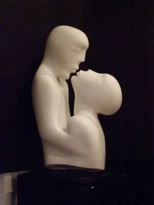 Hans Schleeh Lovers Greek White Marble Sculpture 1981 - Picture 1 of 12