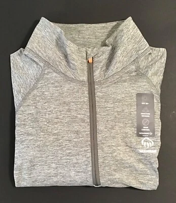 Wolverine Men's Shirt Grey Small Long Sleeve Collared Zip-up UPF 50+ Anti-Mic NW - Image 1 of 4