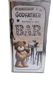 Tarjeta de peluche To A Special Padrino del Día del Padre 9"" X 5"" barra del Día del Padre - Imagen 1 de 2