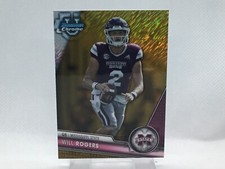 2023 Bowman Chrome University Gold Shimmer Will Rogers Mississsippi State /50
